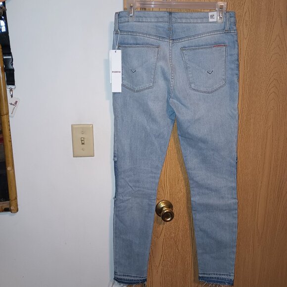 NEW Hudson Midrise Ankle Suzzi Super Skinny knee patch jeans size 26 - Picture 11 of 11